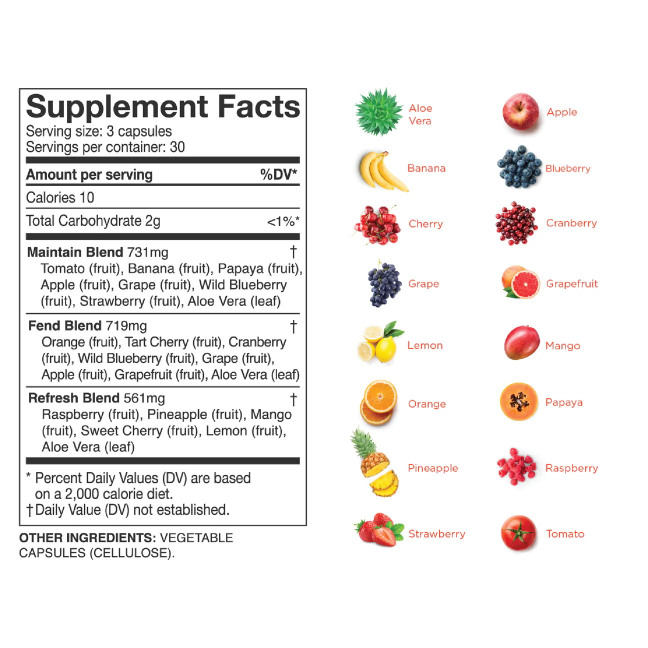 Balance of Nature Fruits & Veggies Supplements - Whole Fruit and Vegetable Ingredients for Women, Men, and Kids